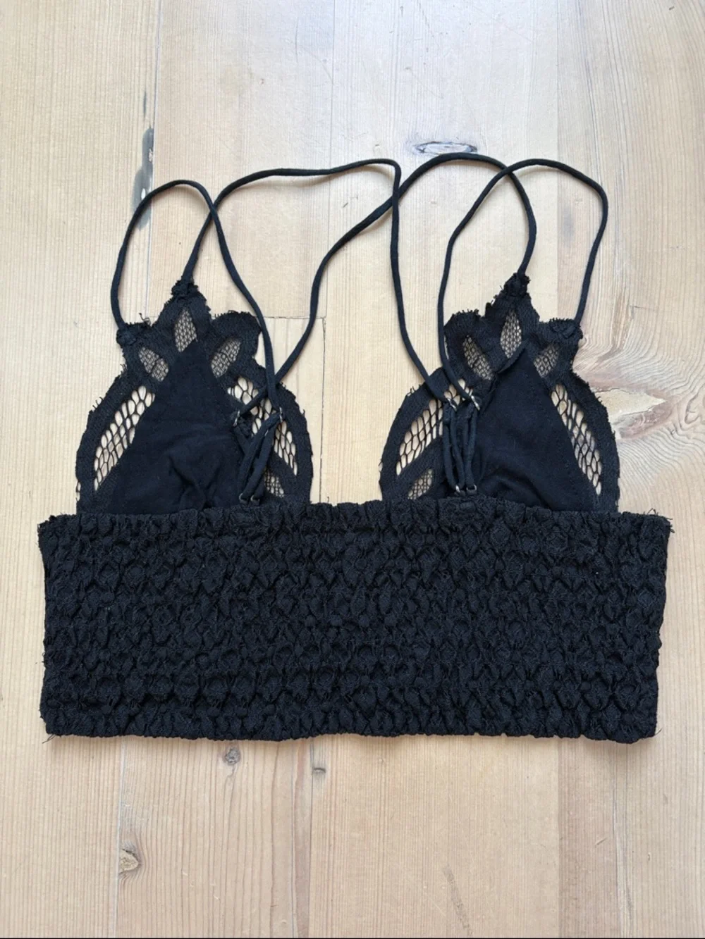 Free People Black Lace Bralette with Delicate Straps - S